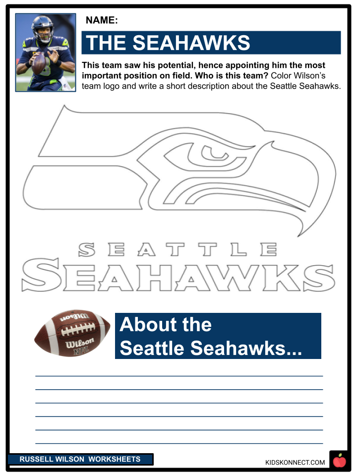 Russell wilson facts nfl career worksheets for kids