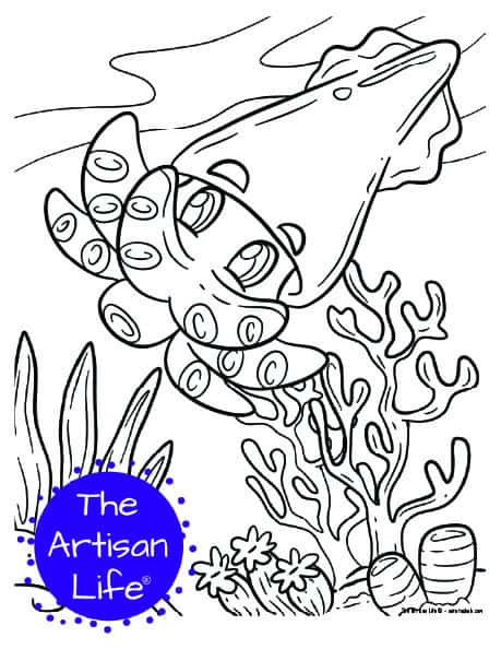 Free printable cute sea creature coloring pages for kids
