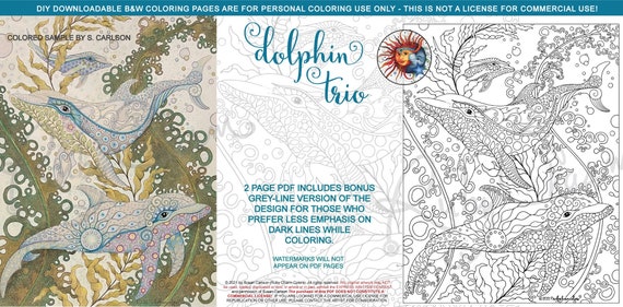 Dolphin trio downloadable printable
