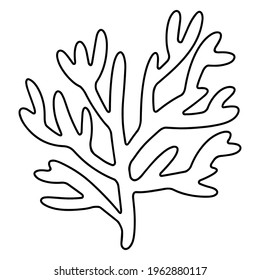 Freehand drawn black white cartoon seaweed stock vector royalty free