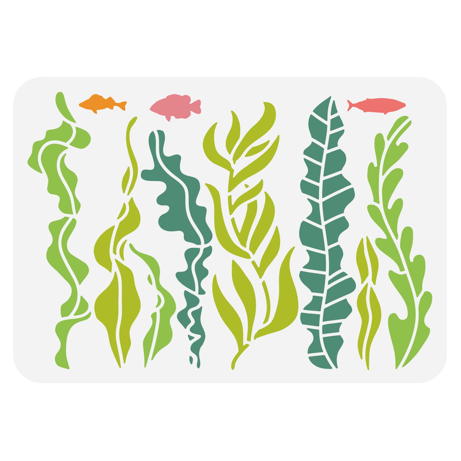 Benecreat ocean theme stencil xinch seaweed sea fish plastic drawing painting stencils templates for painting on scrapbook fabric tiles floor furniture wood
