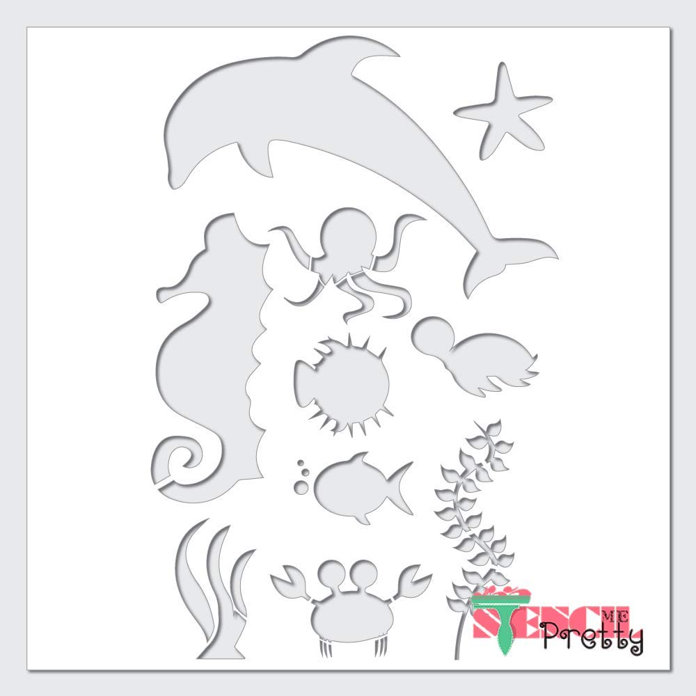 Ocean animals stencil