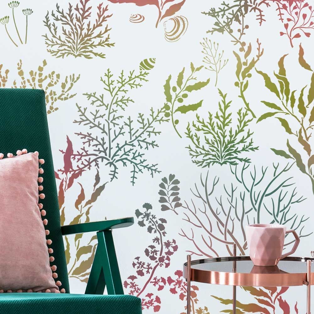 Seaweed stencil kit for painting walls furniture ceilings and crafts exclusive by cutting edge stencils