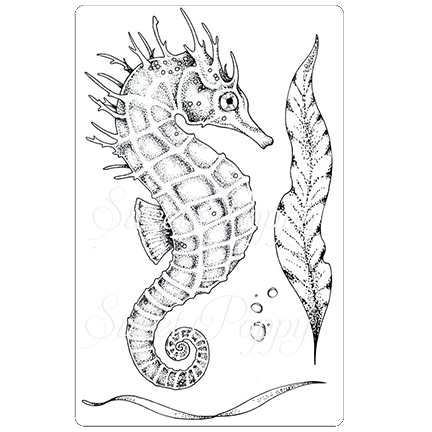 Seahorse a stamp set by sweet poppy stencils â del bellos designs