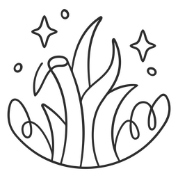 Scenery stroke seaweed png svg design for t
