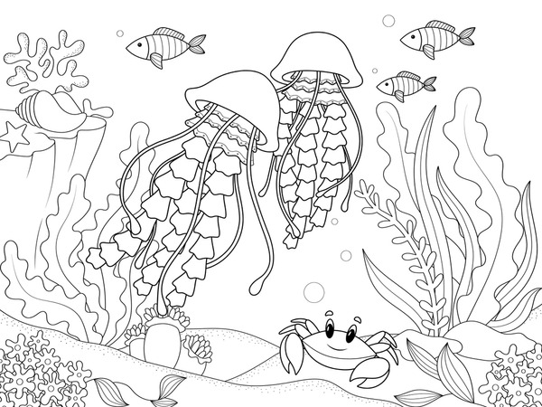 Thousand coloring book fish royalty
