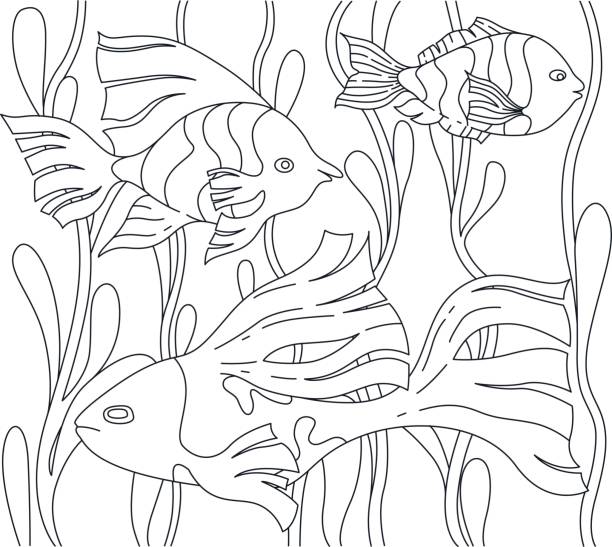 Clip art of a seaweed template stock illustrations royalty