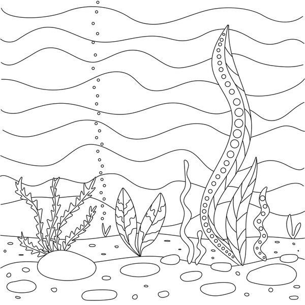 Thousand coloring book under sea royalty