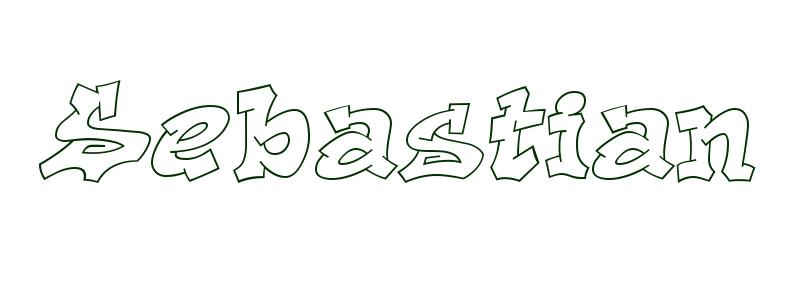 Coloring page first name sebastian