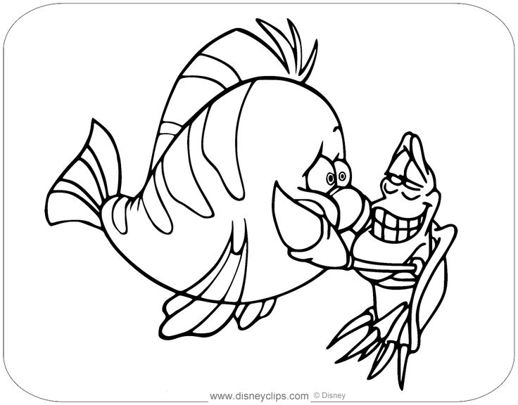 Flounder and sebastian mermaid coloring pages ariel coloring pages mermaid coloring