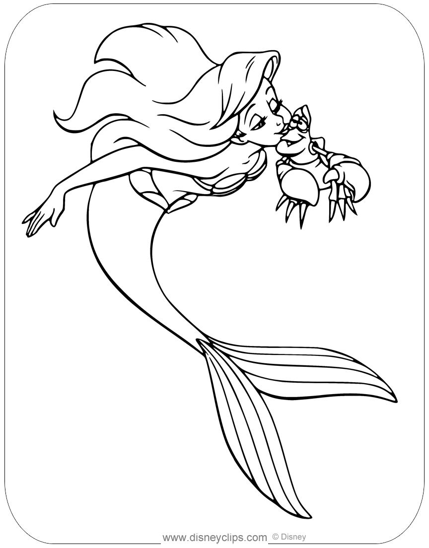 Printable the little mermaid coloring pages
