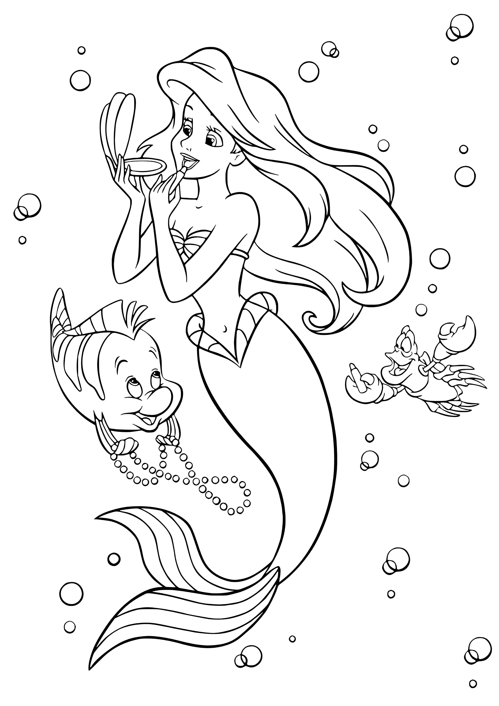 Ariel with friends putting on make