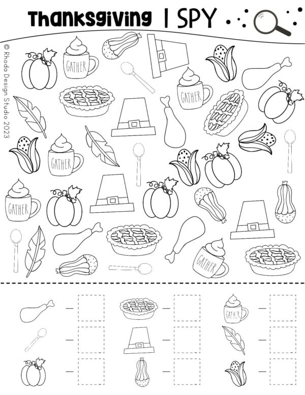 Thanksgiving i spy free printable worksheets for holiday fun