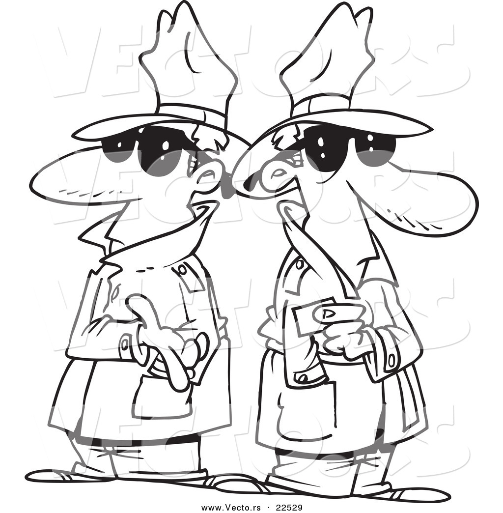 R of a cartoon undercover men