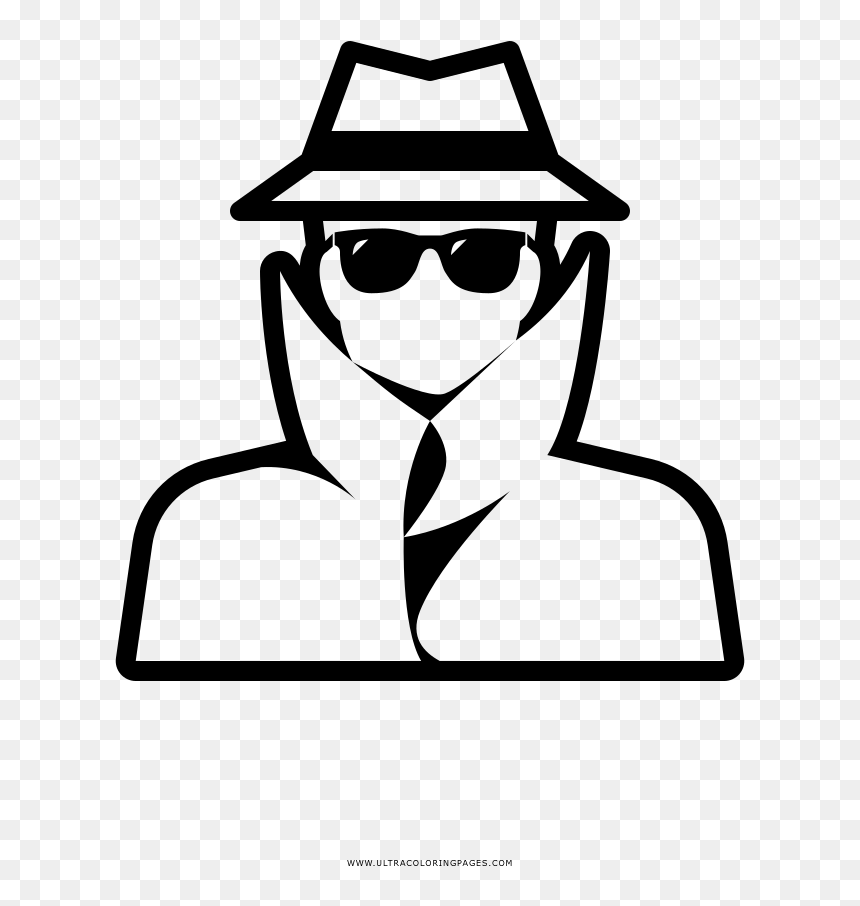 Secret agent coloring page