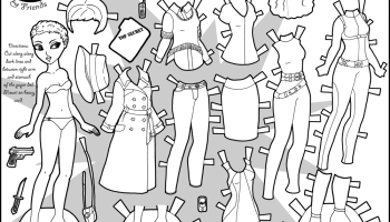 Secret agent paper doll in full color to print