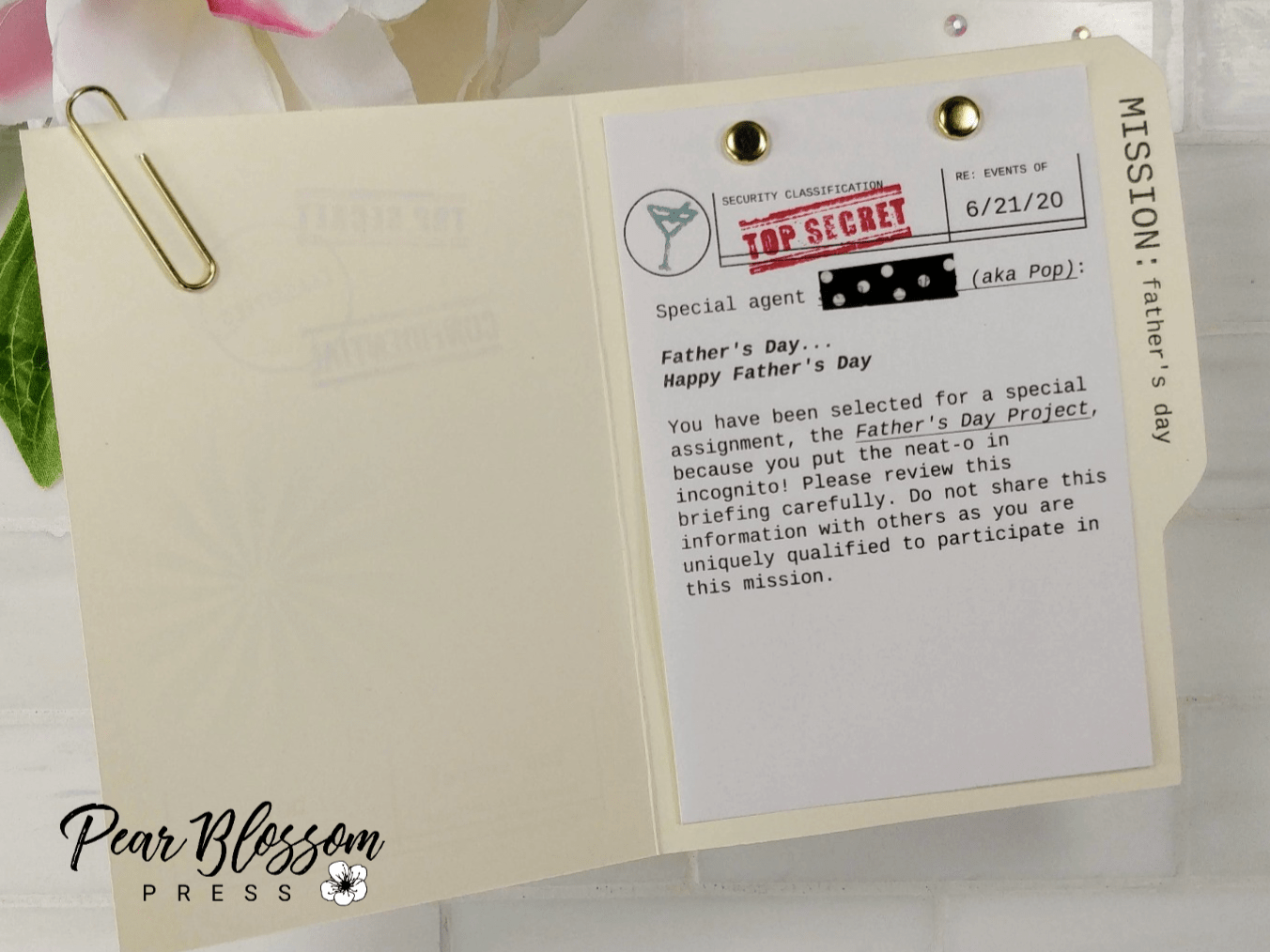 Secret agent fathers day card