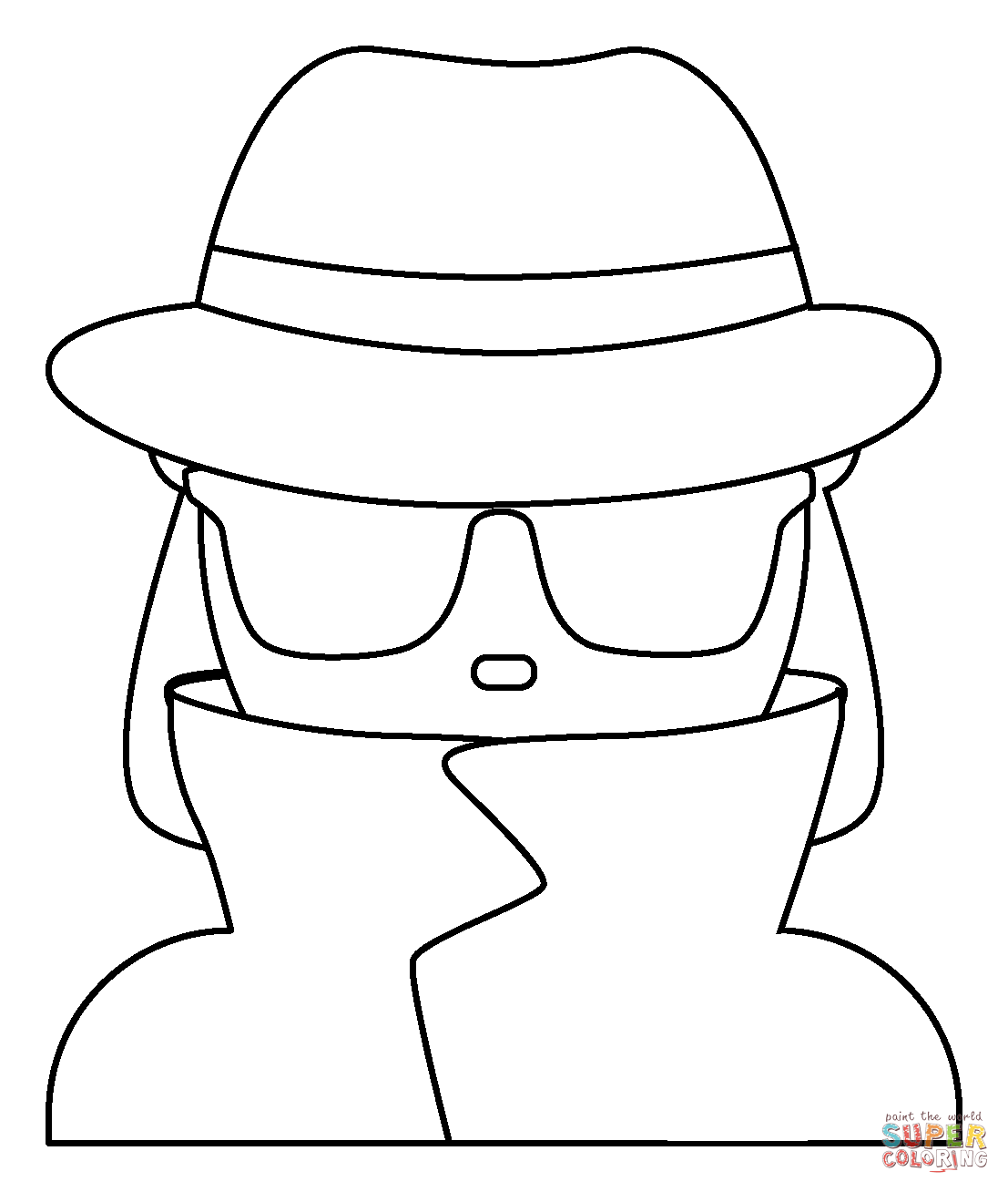 Woman detective emoji coloring page free printable coloring pages