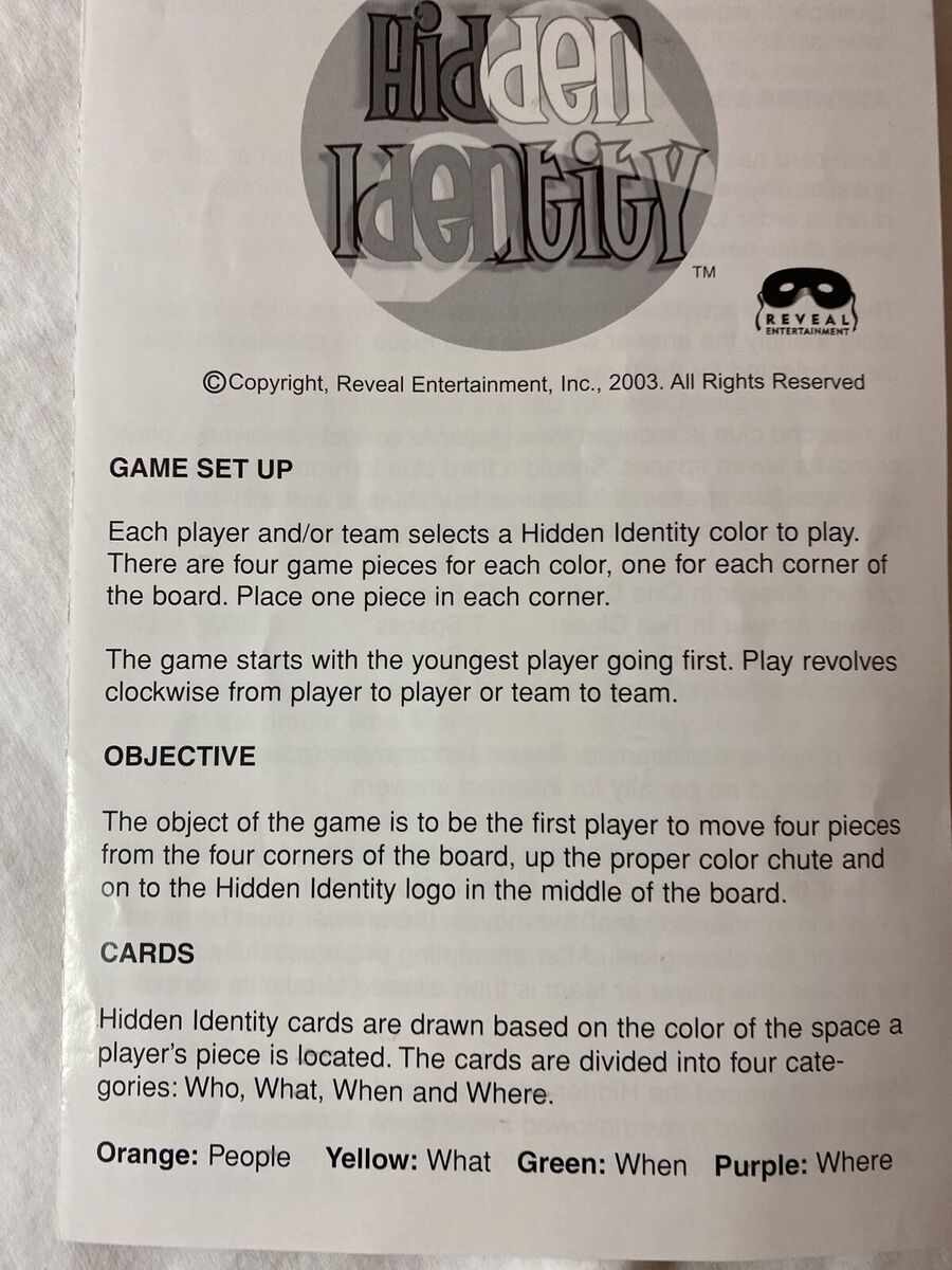 Hidden identity game