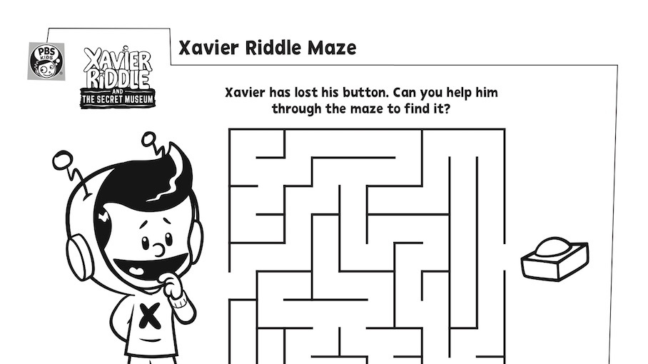 Xavier riddle maze kids coloring pages kids for parents