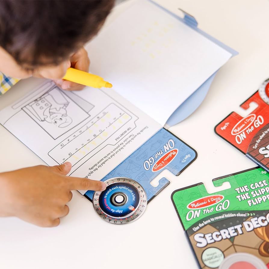 Melissa doug on the go secret decoder activity books set