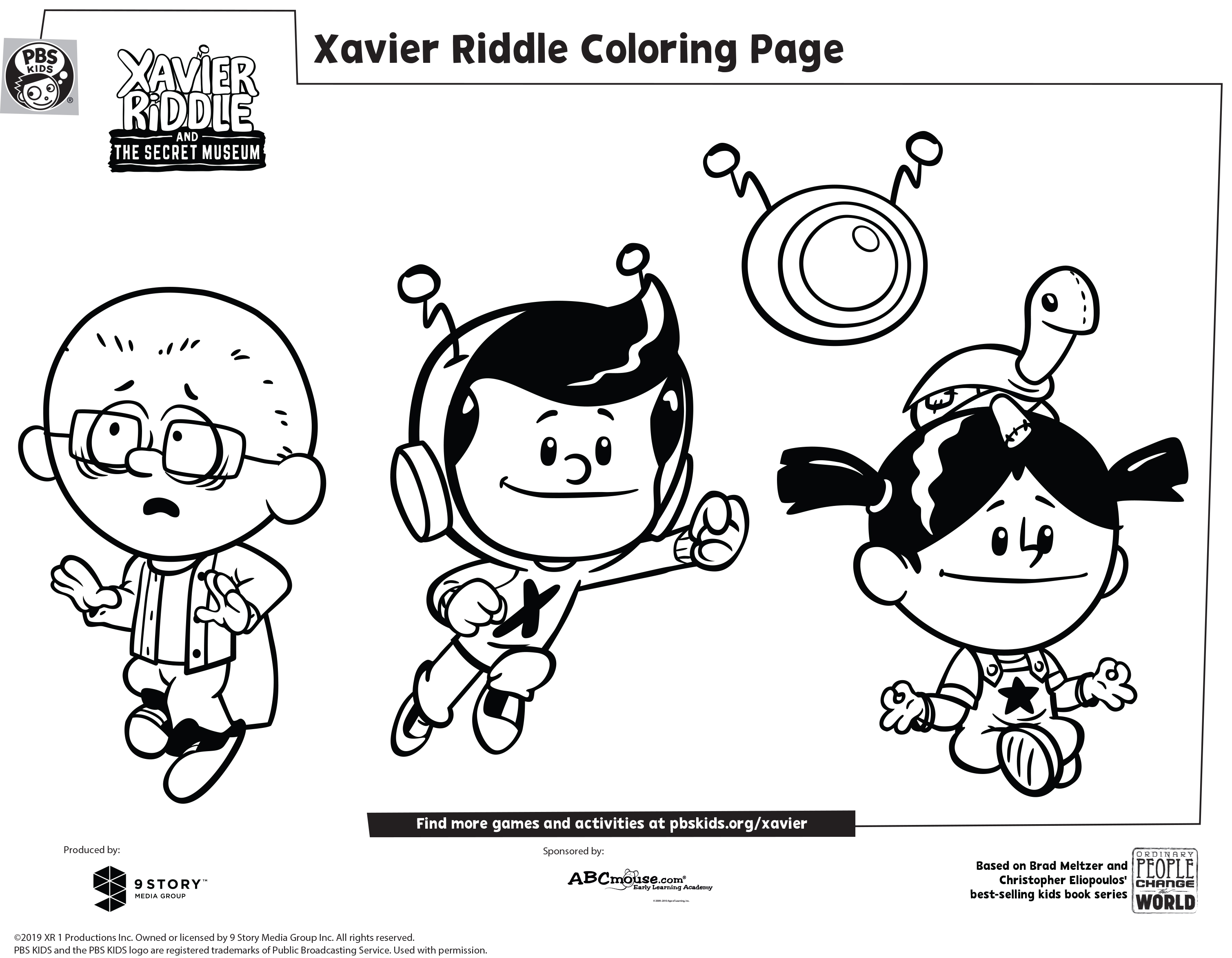 Pbs reno on x kick off your saturday morning with a fun pbskids xavier riddle and the secret museum coloring activity visit httpstcoixkomfkof for more kid