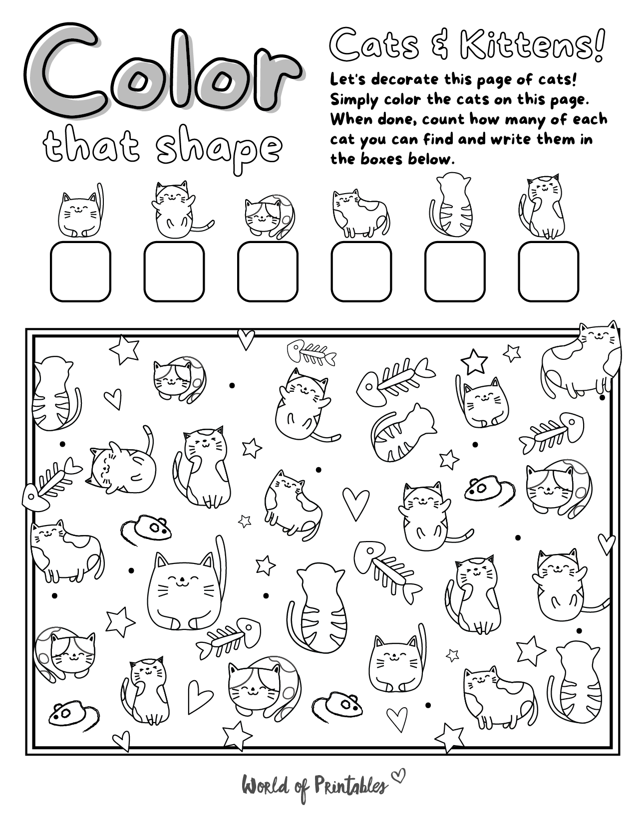 Free printable i spy cat coloring page game