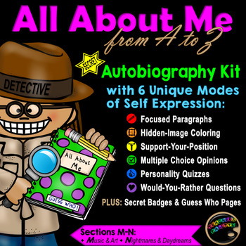 Journal prompts secret identity all about me book whidden image coloring m
