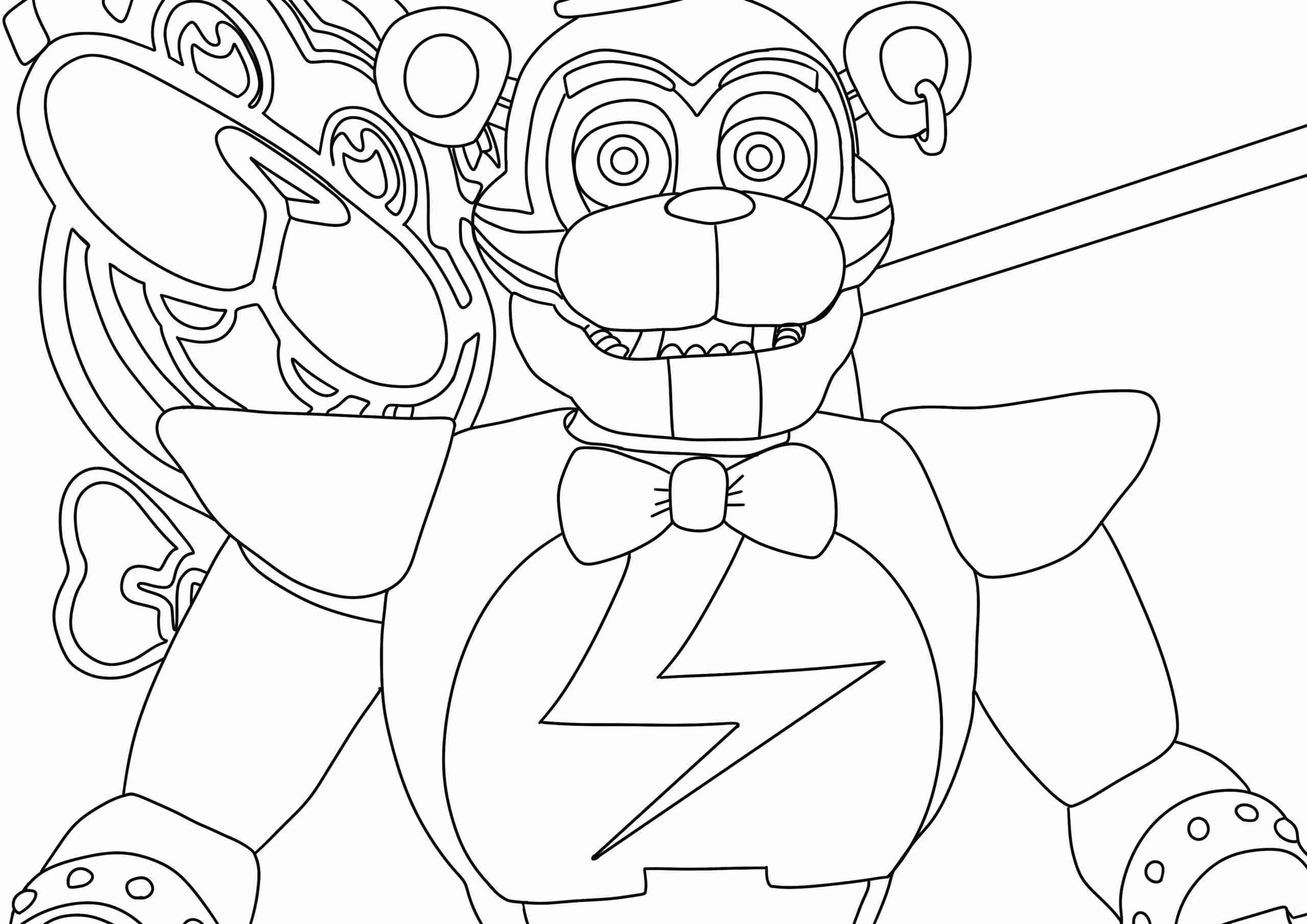 X a fnaf security breach bundle digital colouring pages