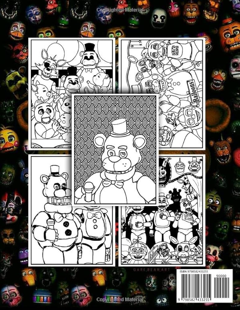 Five nights at freddys coloring books over drawings of characters and iconic scenes to relax encourage creativity for kids and adults lester bryan hj books