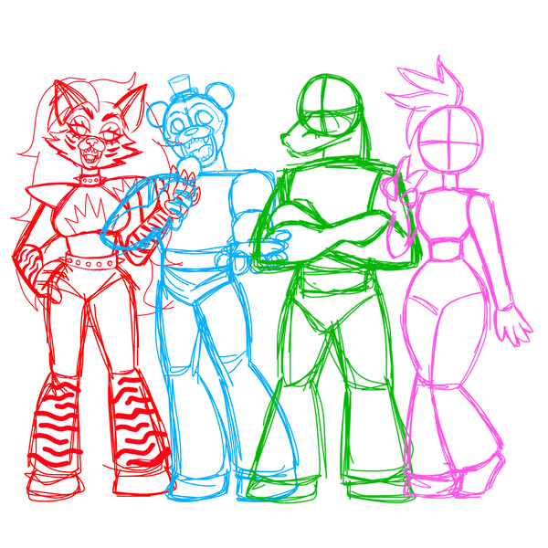 Fnaf security breach glamrock gang wip by chrysalinechiroptera