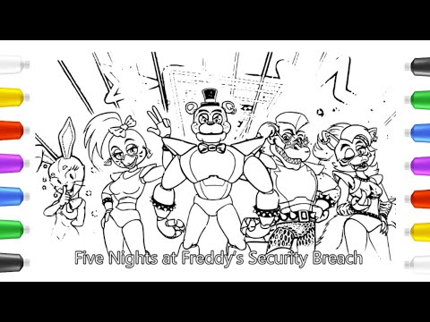 Five night at freddys security breach ruin new coloring pages how to color fnaf