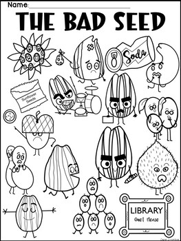The bad seed writing sequencing coloring activity by casey crumbley