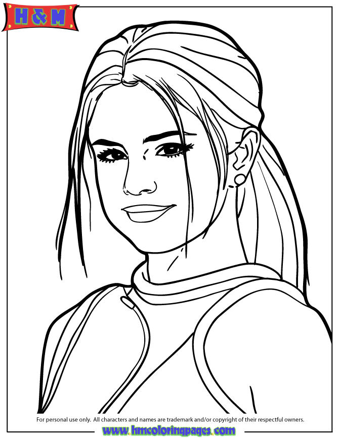 Selena gomez coloring pages
