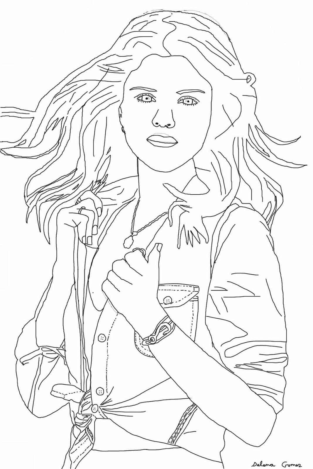 Coloring page selena gomez celebrities â printable coloring pages