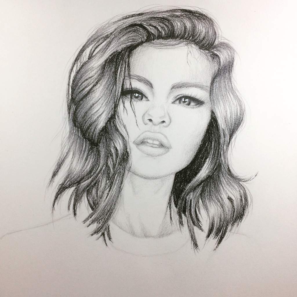 Realistic drawing of selena gomez art amino