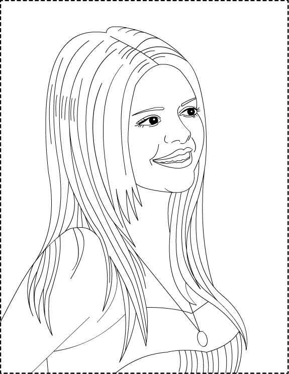 Coloring page selena gomez celebrities â printable coloring pages