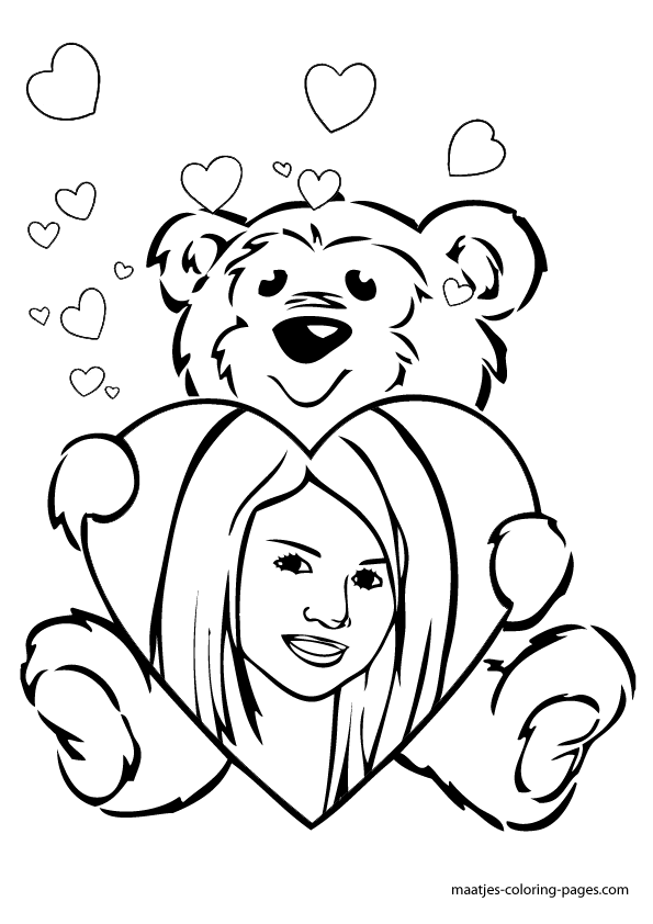Selena gomez valentines day coloring pag