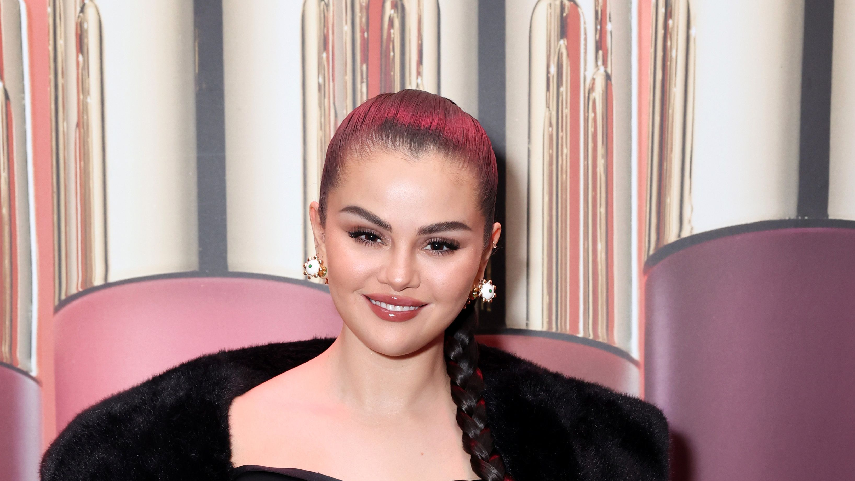 Selena gomez went out in a flirty black and white mini skirt in paris