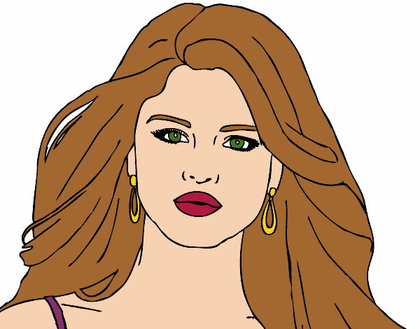 Colored page selena gomez foreground painted by user not registered