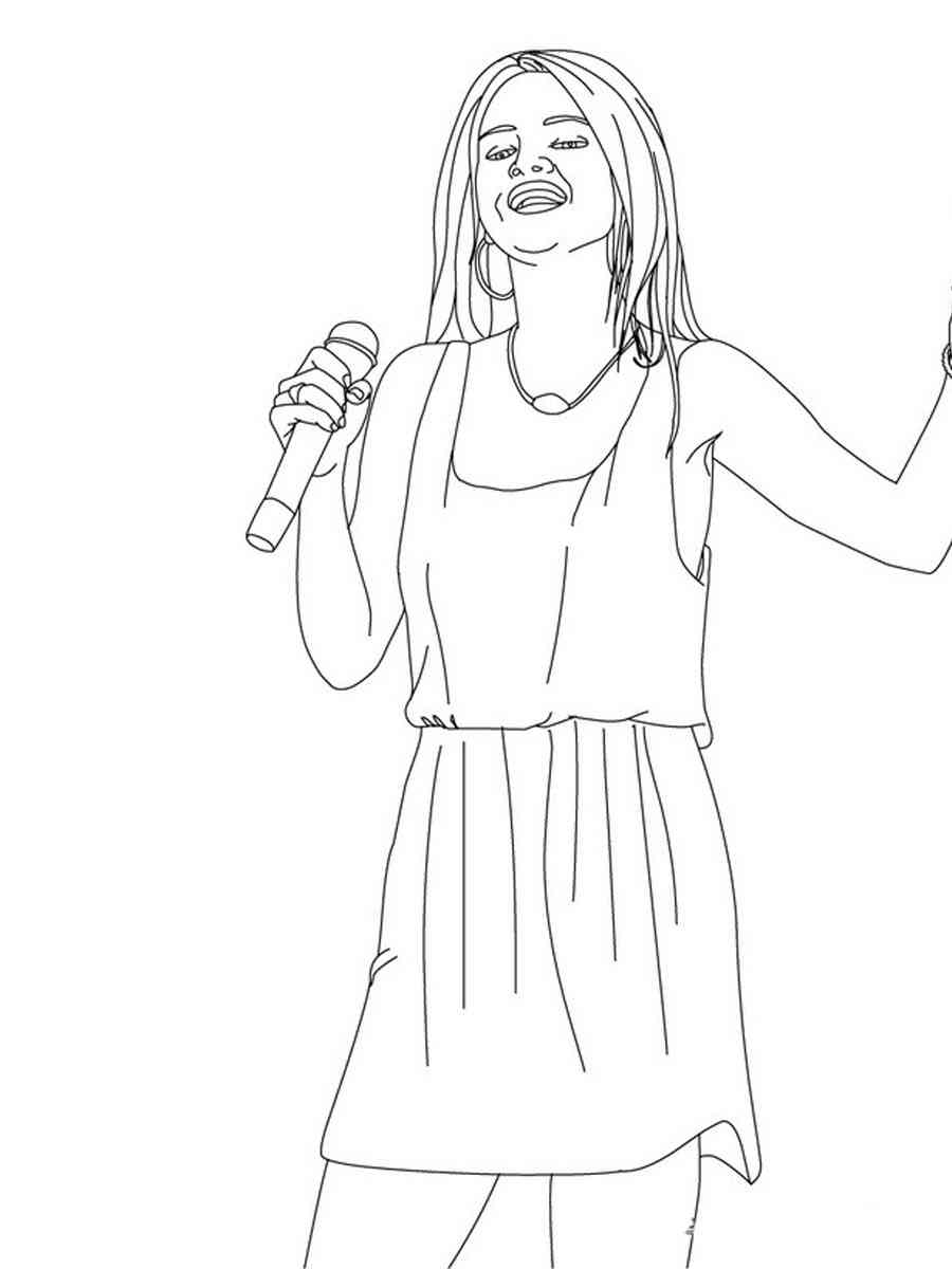 Selena gomez coloring pages