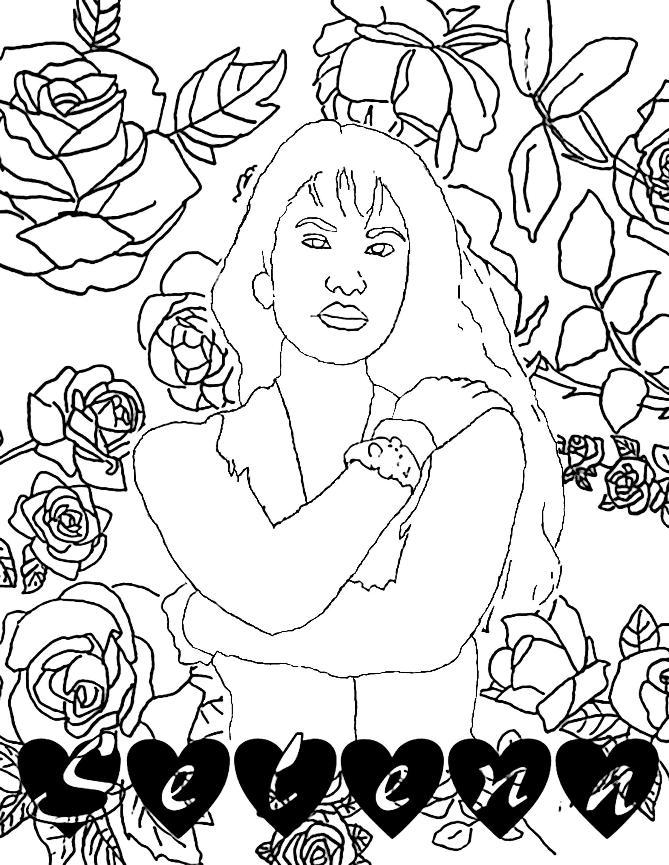 Selena coloring page