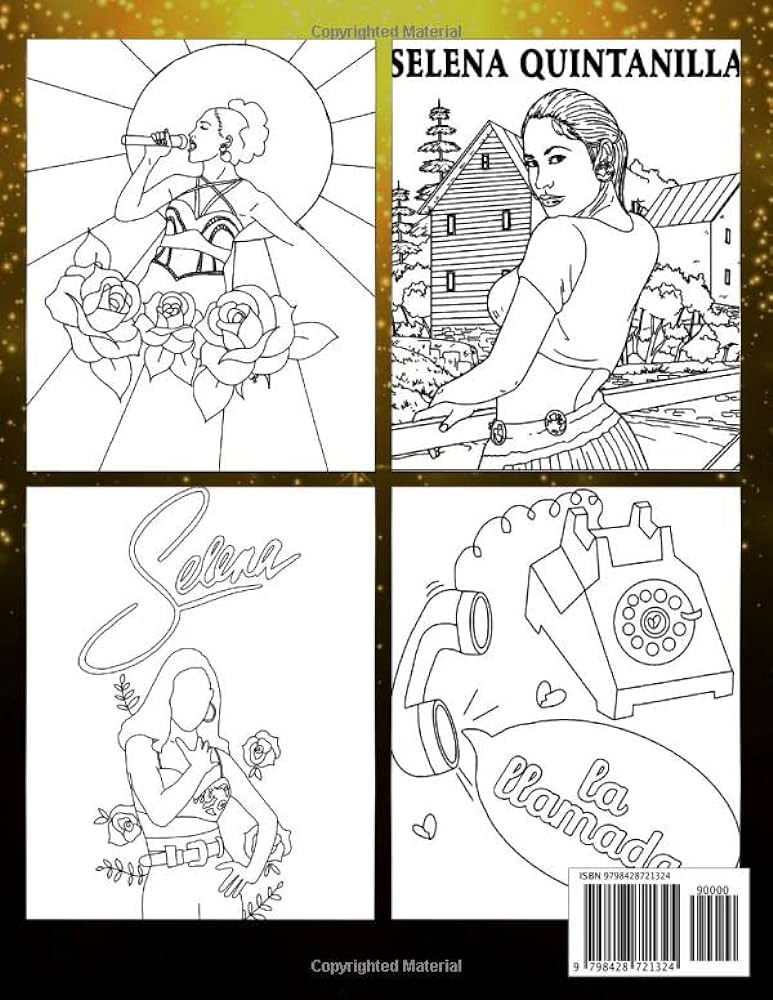 Selena quintanilla loring book greatest singers with creative and amazing designs for teens adults relieving stress relaxation argall allyson books