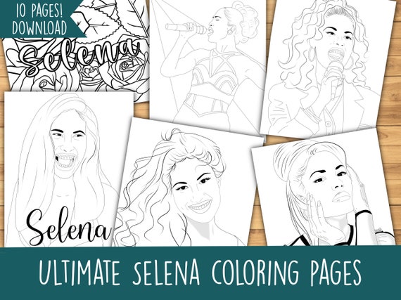 Selena coloring pages printable coloring pages selena bundle selena coloring pages bundle download now