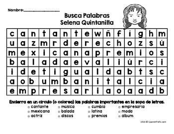 Selena quintanilla in spanish actividades escritura selena quintanilla