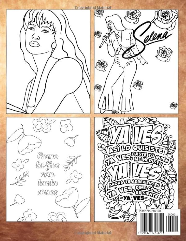 Selena quintanilla coloring book favorite stars coloring pages for grown ups stress relieving gift idea for music fans doyle reese books