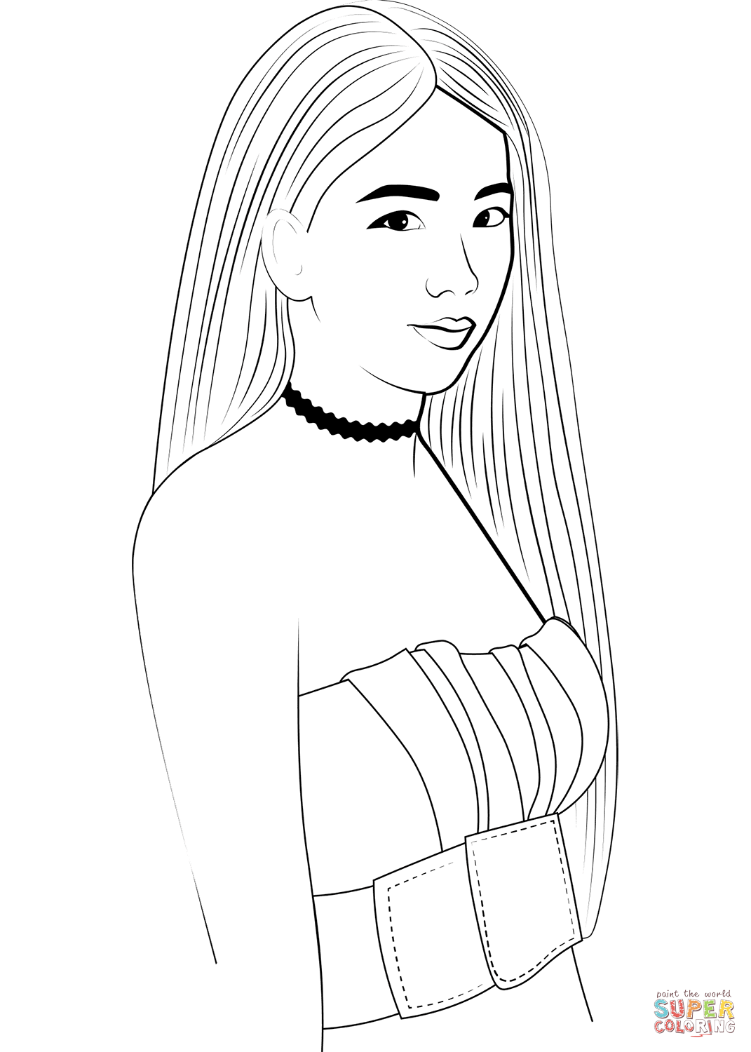 Jisoo from blackpink coloring page free printable coloring pages