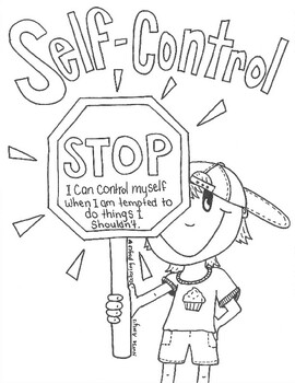 Self control coloring page by nurse amys coloring pages tpt