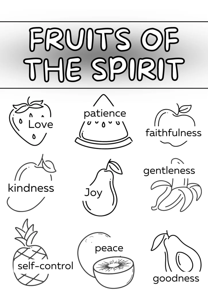 Fruit of the spirit coloring pages printables