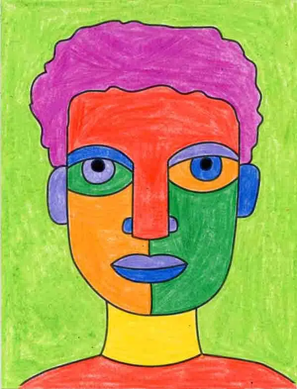 Easy how to draw an abstract self portrait tutorial video
